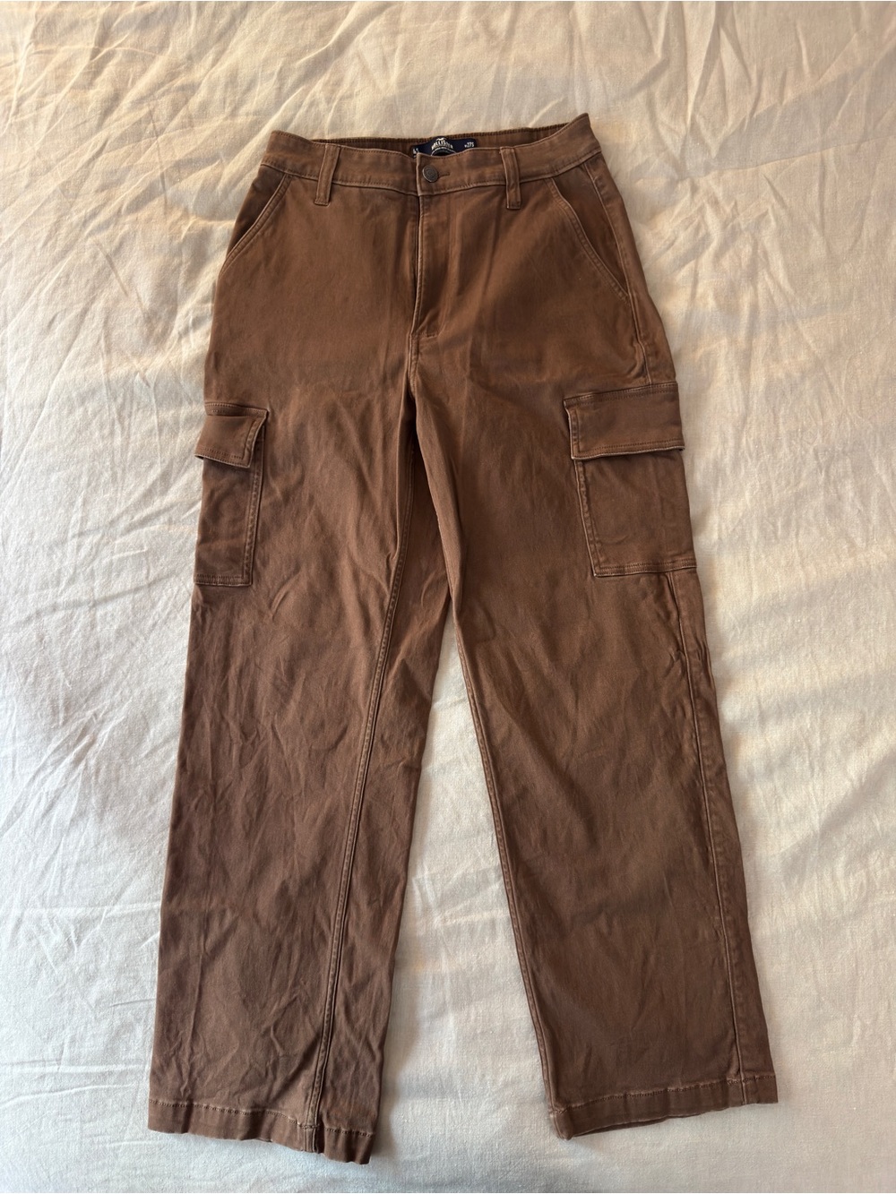 High Rise Chocolate Brown Straight Leg Cargo Pants (Size 4S)